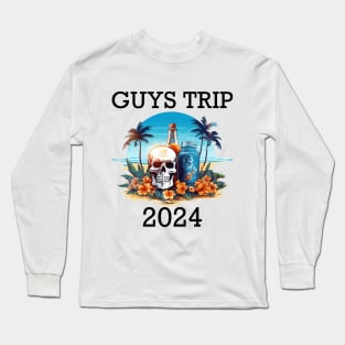 Tropical Vacation - Guys Trip 2024 (Black Lettering) Long Sleeve T-Shirt